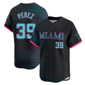 Arlishia M.Marlins #39 Eury Perez Player Black City Connect Home Limited Stitched Jerseys
