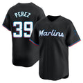 Arlishia M.Marlins #39 Eury Perez Player Black  Home Limited Stitched Jerseys