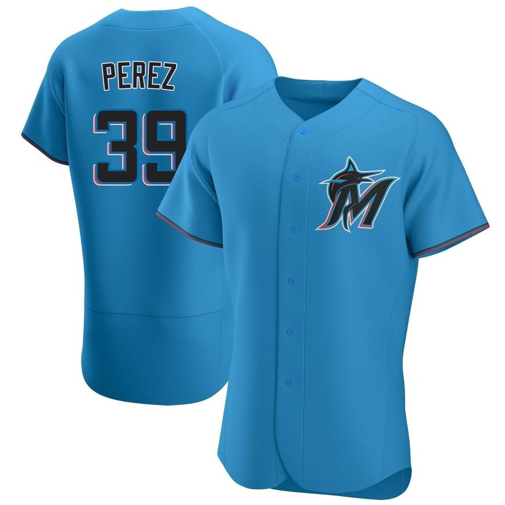 Arlishia M.Marlins #39 Eury Perez Player Blue Home Limited Elite Stitched Jerseys