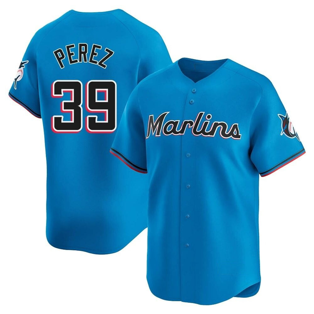 Arlishia M.Marlins #39 Eury Perez Player Blue Home Limited Stitched Jerseys