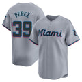 Arlishia M.Marlins #39 Eury Perez Player Gray Home Limited Stitched Jerseys