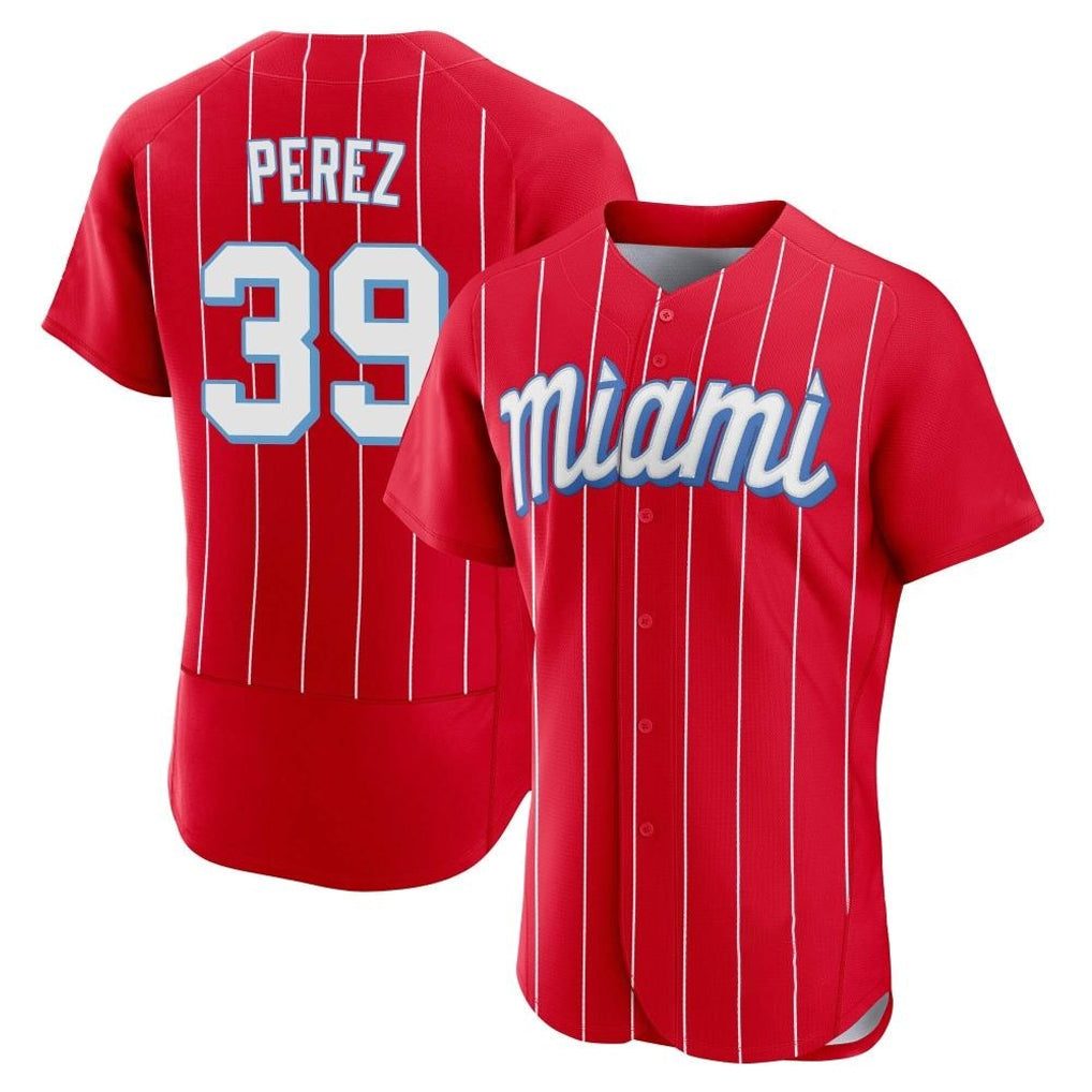 Arlishia M.Marlins #39 Eury Perez Player Red City Connect Home Limited Elite Stitched Jerseys