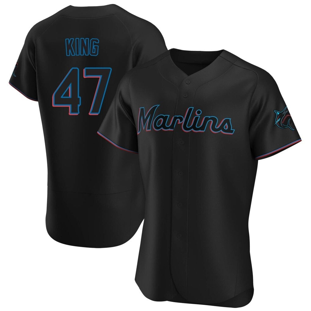 Arlishia M.Marlins #47 John King Player Black Home Limited Elite Stitched Jerseys