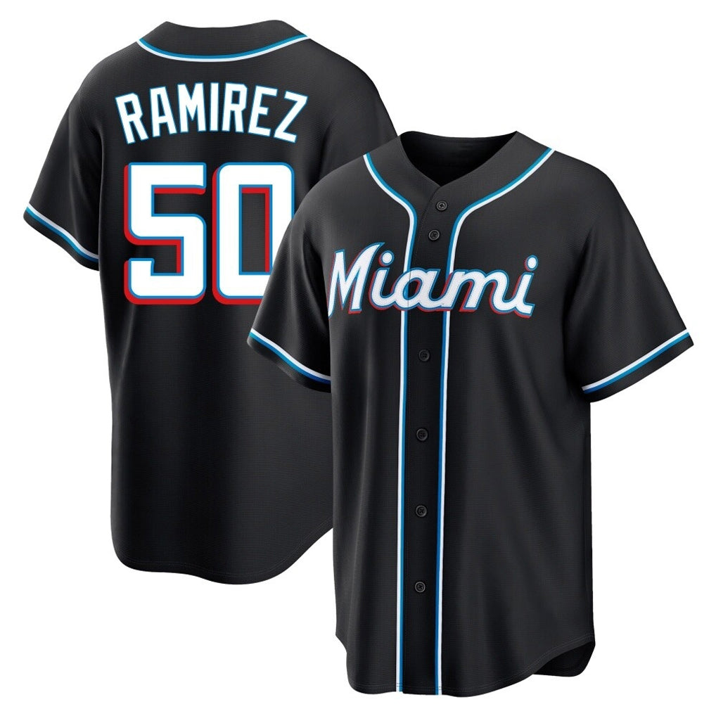 Arlishia M.Marlins #50 Agustin Ramirez Player Black Fashion Out Home Game Stitched Jerseys