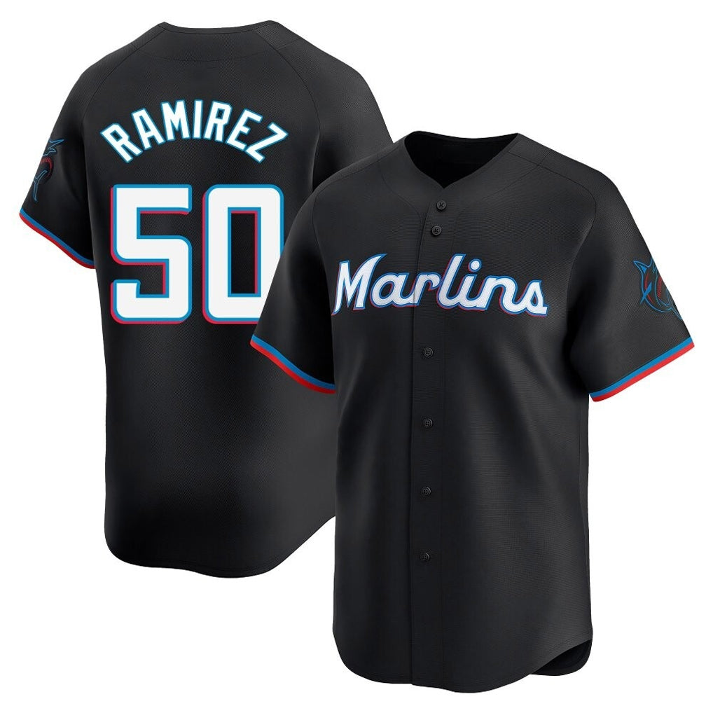 Arlishia M.Marlins #50 Agustin Ramirez Player Black  Home Limited Stitched Jerseys