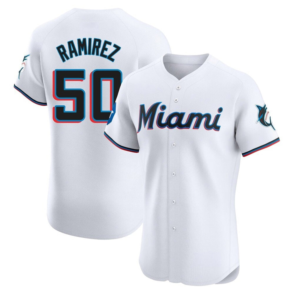 Arlishia M.Marlins #50 Agustin Ramirez Player White  Home Limited Elite Stitched Jerseys