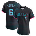 Arlishia M.Marlins #6 Otto Lopez Player Black City Connect Home Limited Elite Stitched Jerseys
