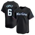 Arlishia M.Marlins #6 Otto Lopez Player Black  Home Limited Stitched Jerseys
