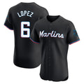 Arlishia M.Marlins #6 Otto Lopez Player Black Vapor Home Limited Elite Stitched Jerseys
