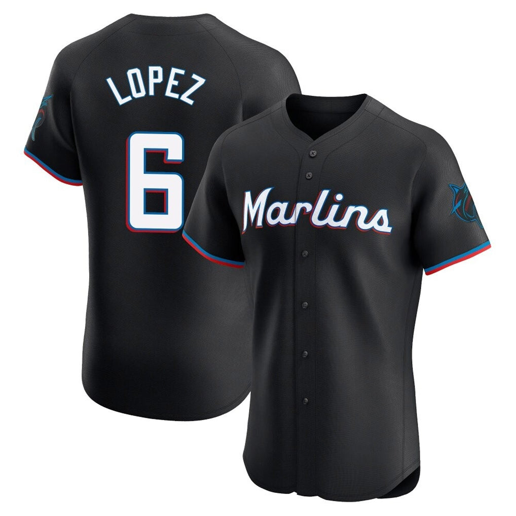 Arlishia M.Marlins #6 Otto Lopez Player Black Vapor Home Limited Elite Stitched Jerseys