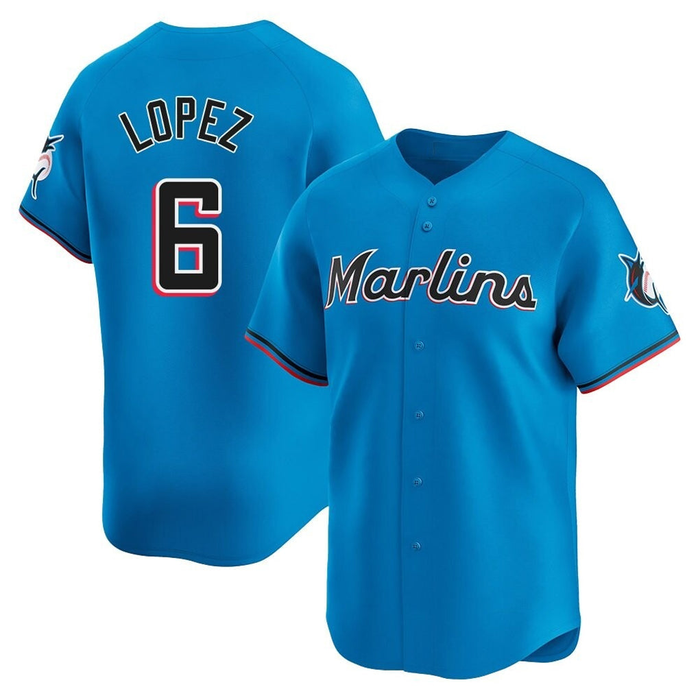Arlishia M.Marlins #6 Otto Lopez Player Blue Home Limited Stitched Jerseys