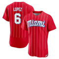 Arlishia M.Marlins #6 Otto Lopez Player Red City Connect Home Limited Elite Stitched Jerseys