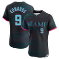 Arlishia M.Marlins #9 Xavier Edwards Player Black City Connect Home Limited Elite Stitched Jerseys