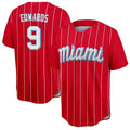 Arlishia M.Marlins #9 Xavier Edwards Player Red City Connect Home Game Stitched Jerseys