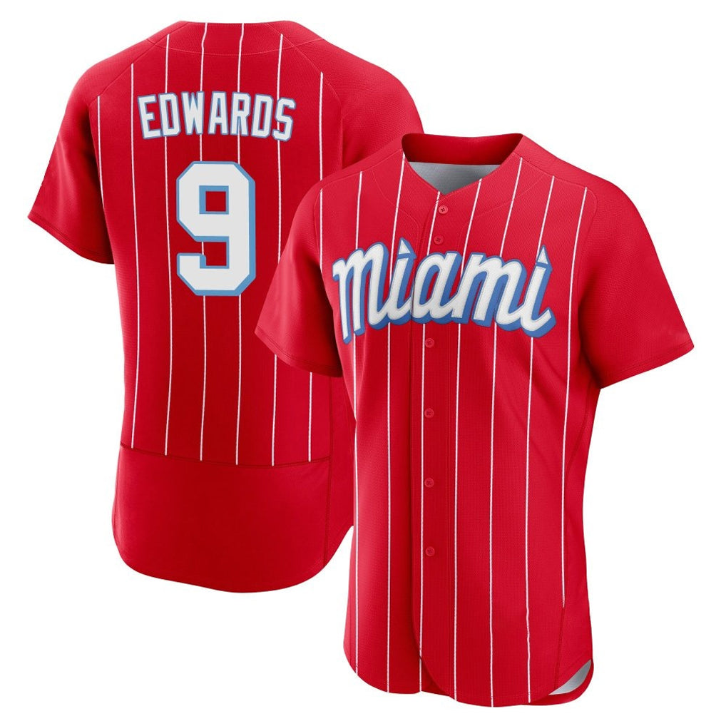 Arlishia M.Marlins #9 Xavier Edwards Player Red City Connect Home Limited Elite Stitched Jerseys