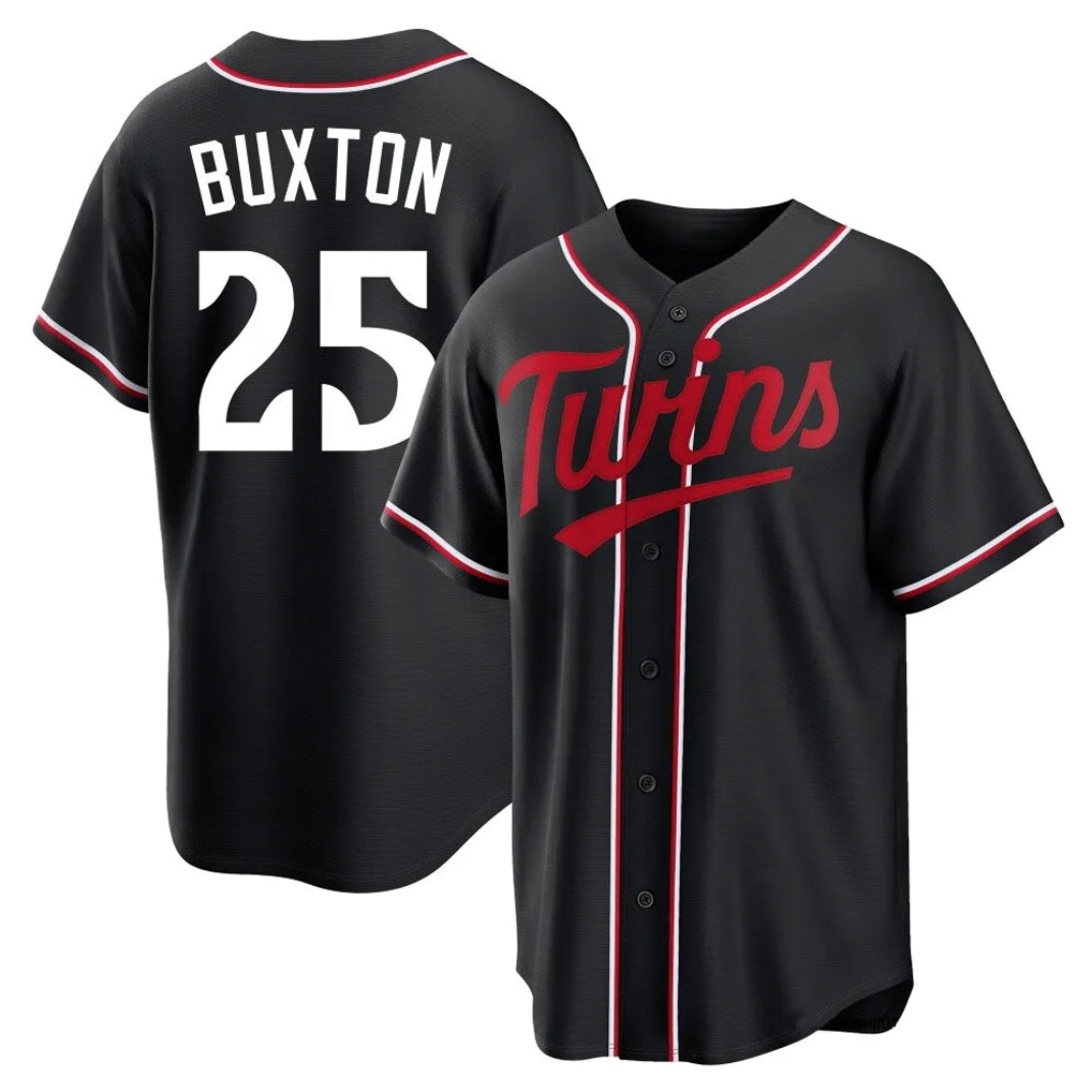 Arlishia M.Twins #25 Byron Buxton Player Black Fashion Out Home Limited Stitched Jerseys