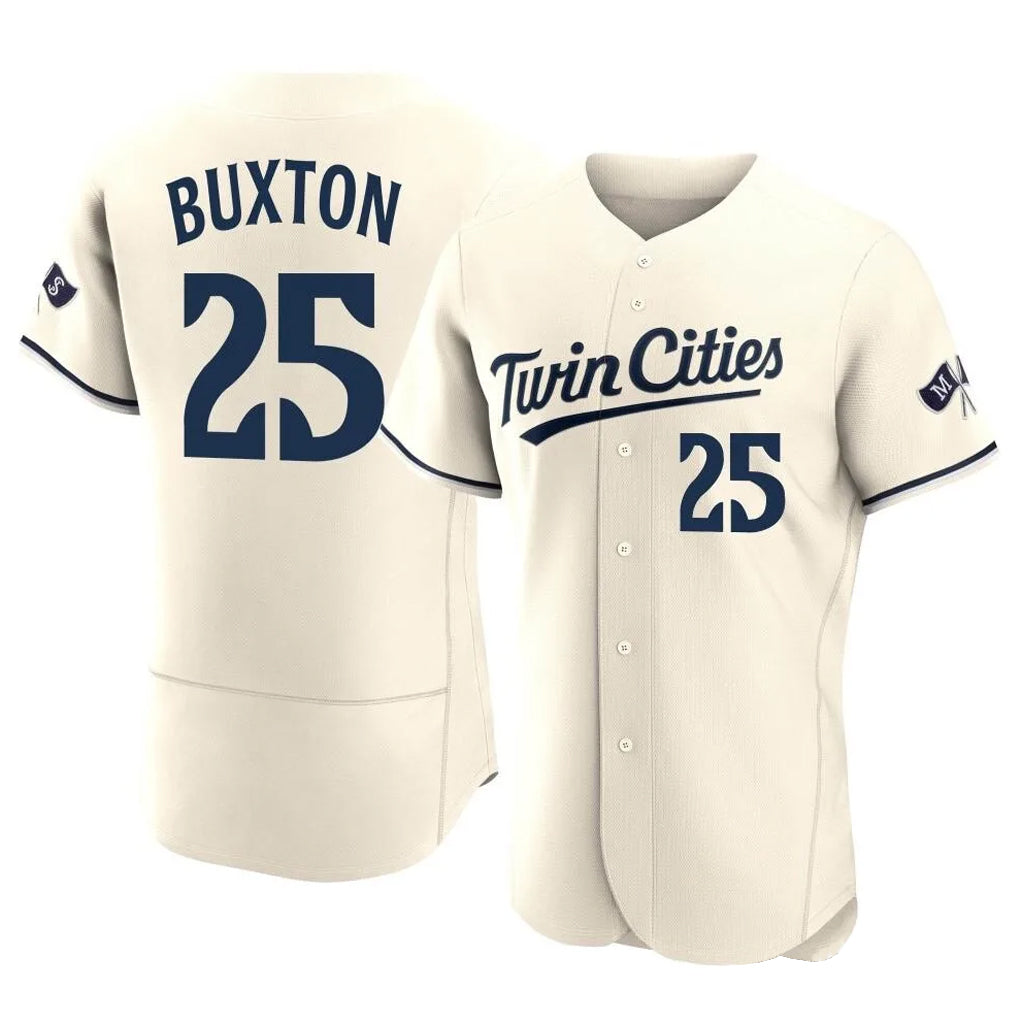 Arlishia M.Twins #25 Byron Buxton Player Cream Home Limited Elite Stitched Jerseys