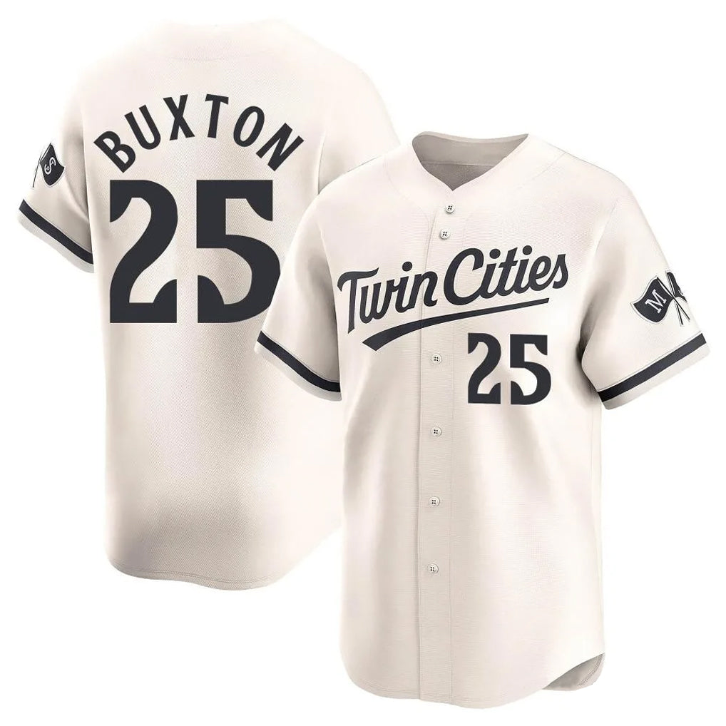 Arlishia M.Twins #25 Byron Buxton Player Cream Home Limited Stitched Jerseys