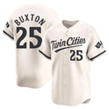 Arlishia M.Twins #25 Byron Buxton Player Cream Home Limited Stitched Jerseys