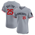 Arlishia M.Twins #25 Byron Buxton Player Gray Home Limited Elite Stitched Jerseys