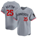 Arlishia M.Twins #25 Byron Buxton Player Gray Home Limited Stitched Jerseys