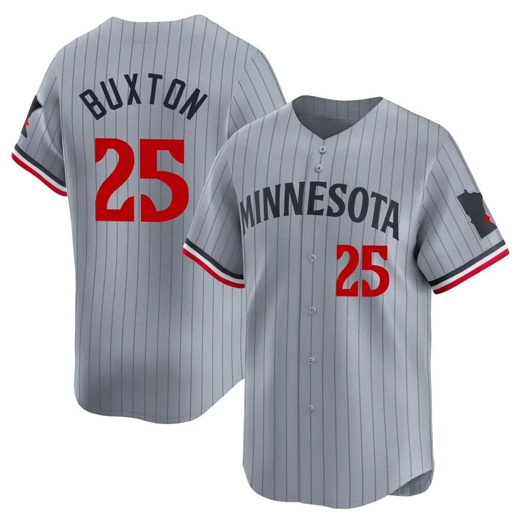 Arlishia M.Twins #25 Byron Buxton Player Gray Home Limited Stitched Jerseys