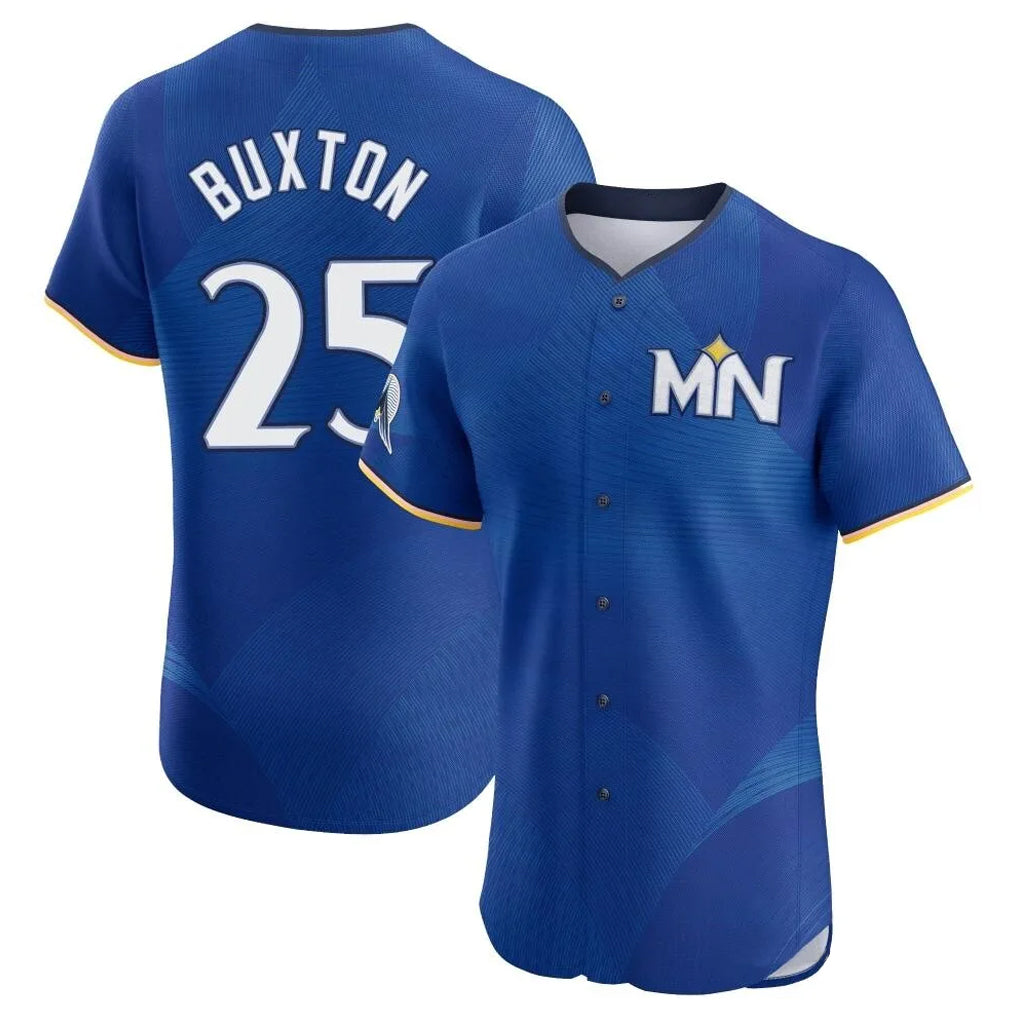 Arlishia M.Twins #25 Byron Buxton Player Royal City Connect Limited Elite Home Stitched Jerseys