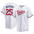 Arlishia M.Twins #25 Byron Buxton Player White Home Game Stitched Jerseys