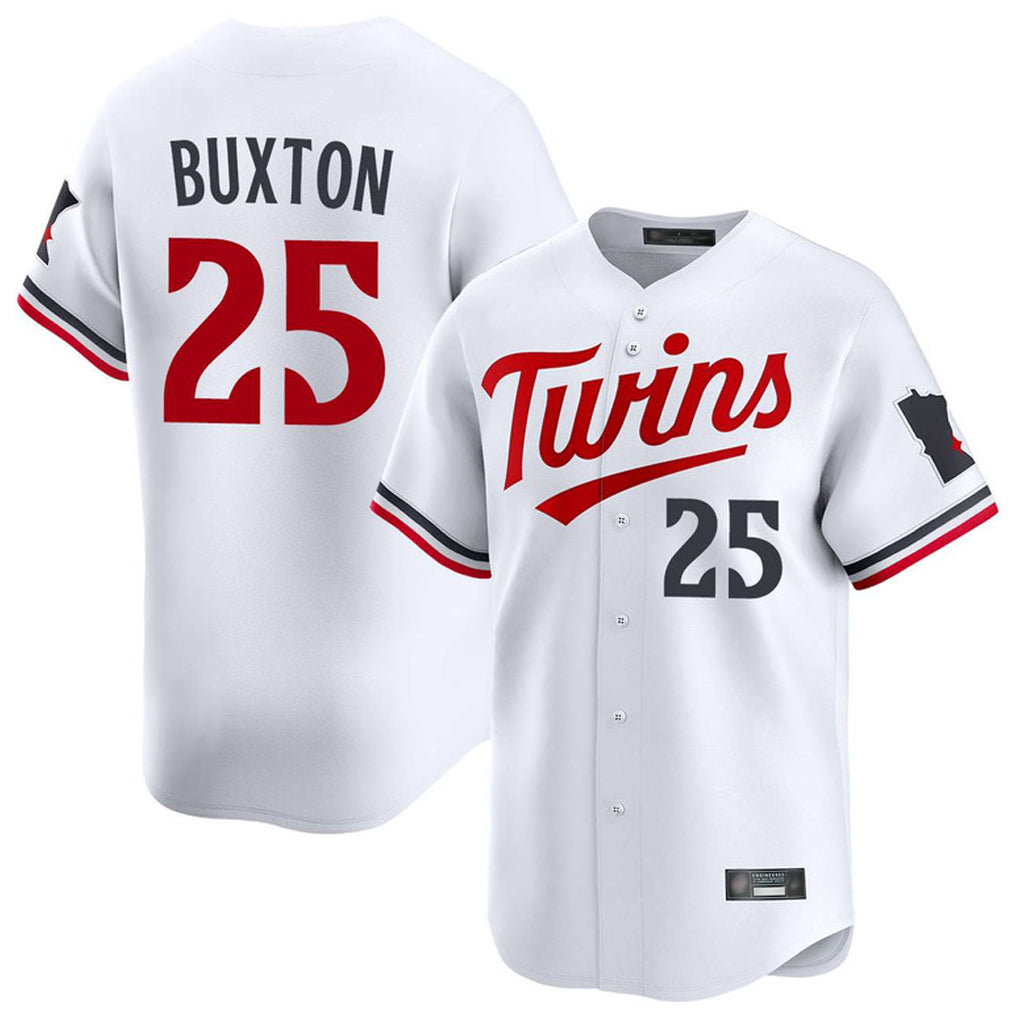 Arlishia M.Twins #25 Byron Buxton Player White Home Limited Stitched Jerseys