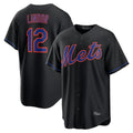 Arlishia NY.Mets #12 Francisco Lindor Player Black Alternate Home Game Stitched Jerseys