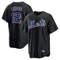 Arlishia NY.Mets #12 Francisco Lindor Player Black Replica Home Game Stitched Jerseys