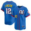 Arlishia NY.Mets #12 Francisco Lindor Player Blue All-Star Edition Limited Stitched Jerseys