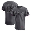 Arlishia NY.Mets #12 Francisco Lindor Player Gray City Connect Limited Elite Home Stitched Jerseys