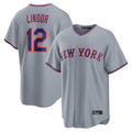 Arlishia NY.Mets #12 Francisco Lindor Player Gray Road Home Game Stitched Jerseys
