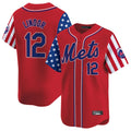 Arlishia NY.Mets #12 Francisco Lindor Player Red 2025 Independence Day Vapor Premier Limited  Stitched Jerseys