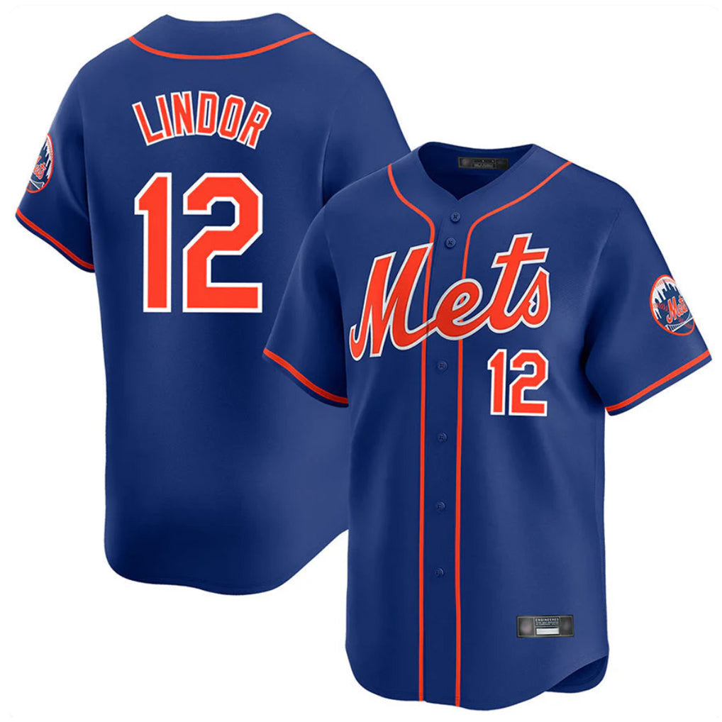 Arlishia NY.Mets #12 Francisco Lindor Player Royal Home Limited Stitched Jerseys