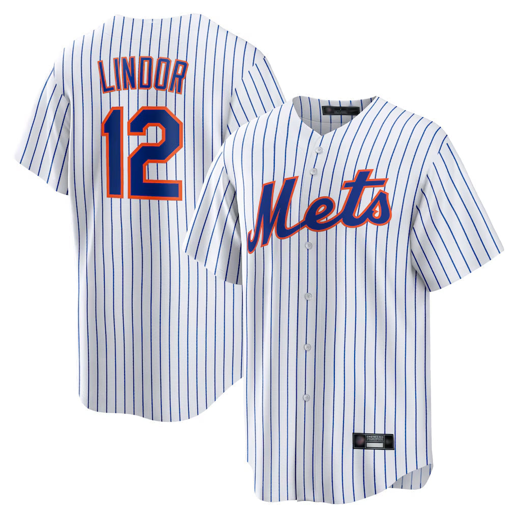 Arlishia NY.Mets #12 Francisco Lindor Player White Home Game Stitched Jerseys