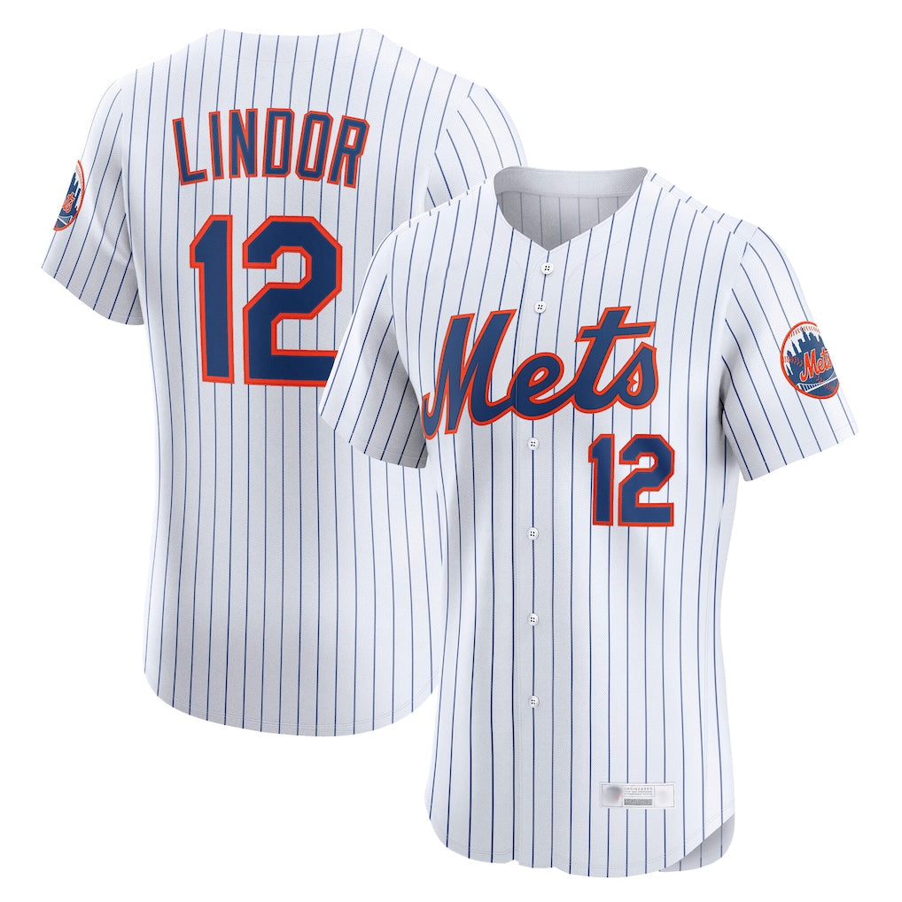 Arlishia NY.Mets #12 Francisco Lindor Player White Home Limited Elite Stitched Jerseys