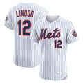 Arlishia NY.Mets #12 Francisco Lindor Player White Home Limited Elite Stitched Jerseys