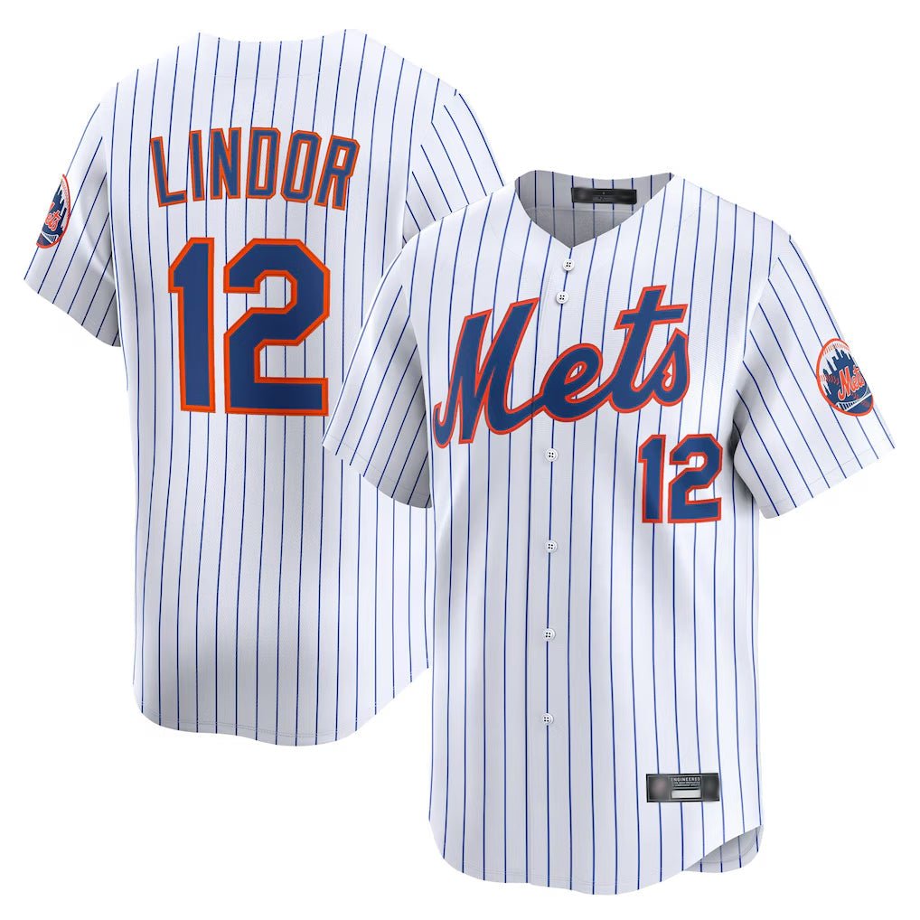 Arlishia NY.Mets #12 Francisco Lindor Player White Home Limited Stitched Jerseys