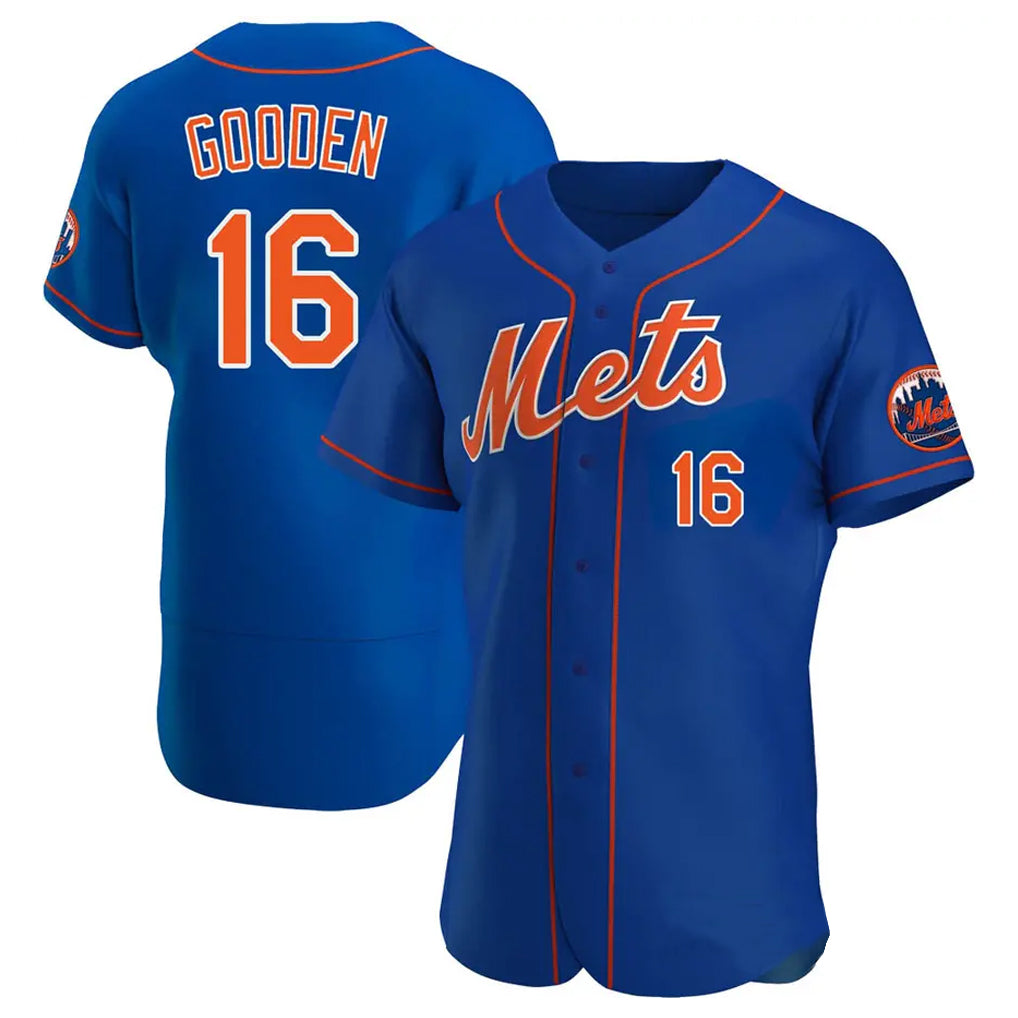 Arlishia NY.Mets #16 Dwight Gooden Player Royal Limited Elite Home Stitched Jerseys