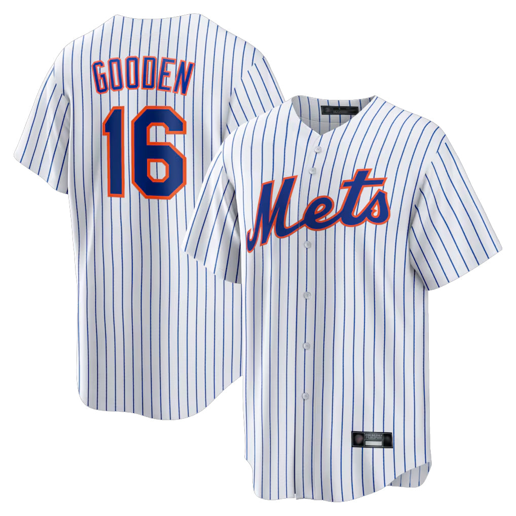 Arlishia NY.Mets #16 Dwight Gooden Player White Home Replica Stitched Jerseys