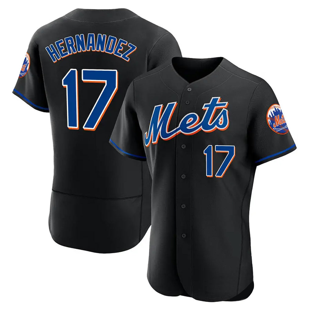 Arlishia NY.Mets #17 Keith Hernandez Player Black Replica Home Limited Elite Stitched Jerseys