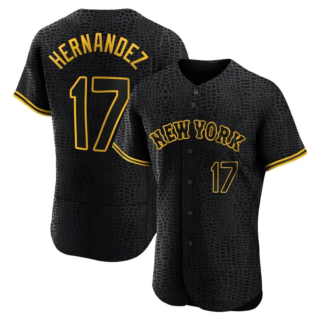 Arlishia NY.Mets #17 Keith Hernandez Player Black Snake Skin City Home Limited Elite Stitched Jerseys