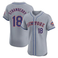 Arlishia NY.Mets #18 Darryl Strawberry Player Gray Road Limited Elite Home Stitched Jerseys