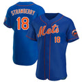 Arlishia NY.Mets #18 Darryl Strawberry Player Royal Limited Elite Home Stitched Jerseys
