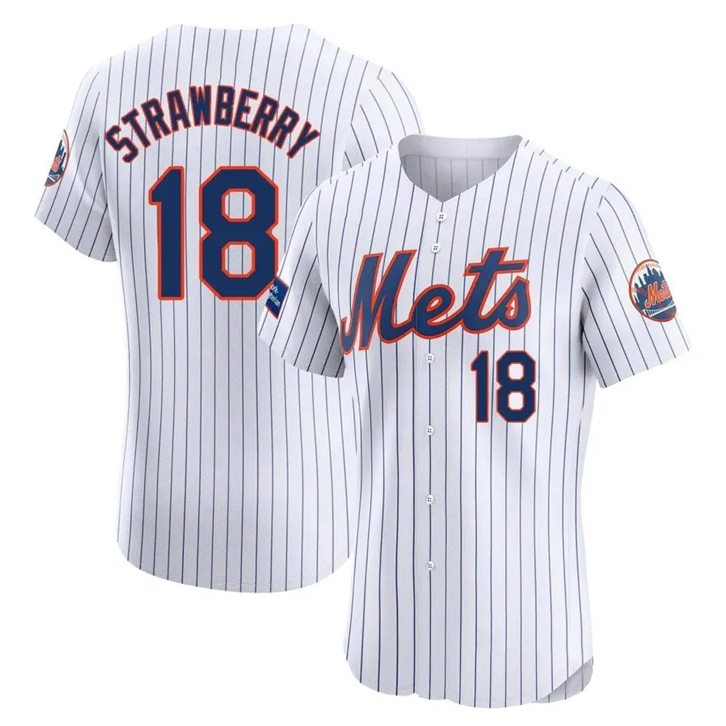 Arlishia NY.Mets #18 Darryl Strawberry Player White Home Limited Elite Stitched Jerseys