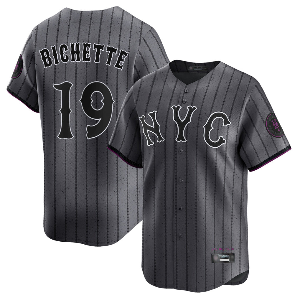 Arlishia NY.Mets #19 Bo Bichette Player Gray City Connect Limited Stitched Jerseys