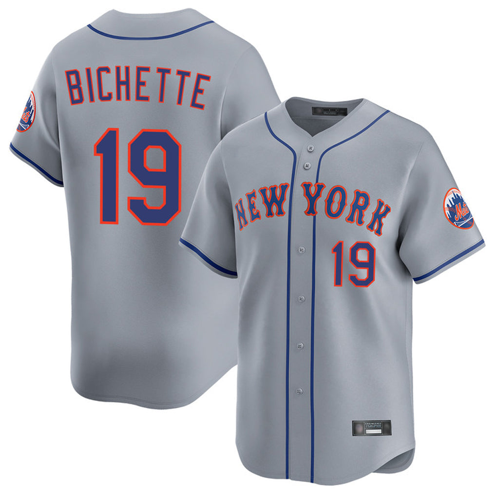 Arlishia NY.Mets #19 Bo Bichette Player Gray Road Limited Home Stitched Jerseys