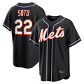 Arlishia NY.Mets #22 Juan Soto Player Black Fashion Out Game Stitched Jerseys